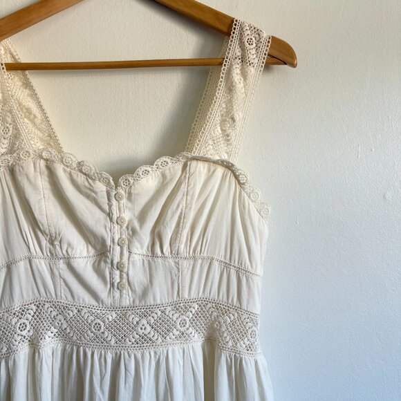 AE Catie Corset Crochet Midi Dress in Cream NEW - Picture 4 of 7